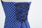 Sexy retro vermelho bolinhas vestido audrey hepburn vintage halter vestido 50s 6