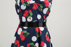 Sexy retro vermelho bolinhas vestido audrey hepburn vintage halter vestido 50s 6